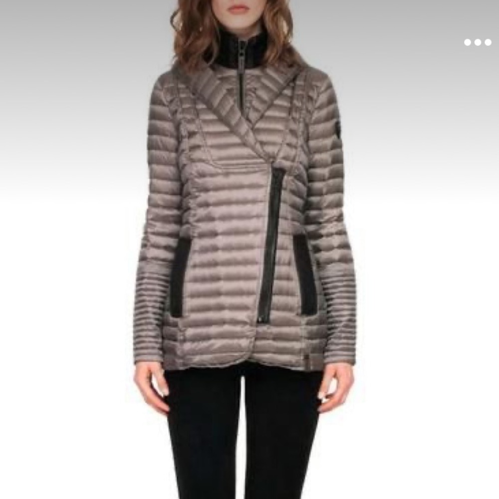 Rudsak Down and leather spring/autumn coat Sana in black